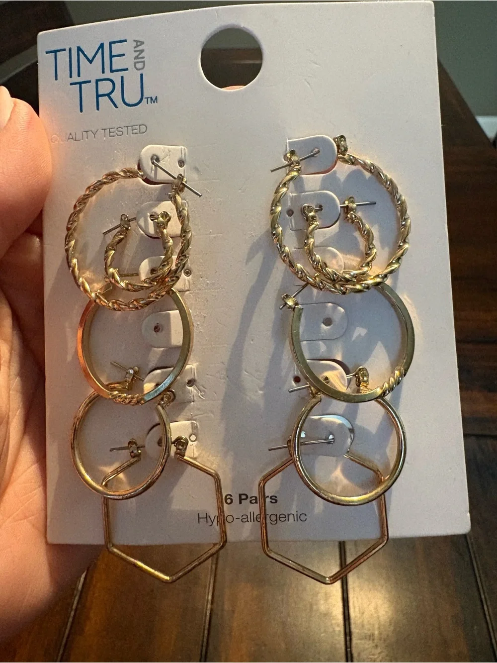 Time and Tru Gold Tone Hoop Earring Set - 5 Pairs